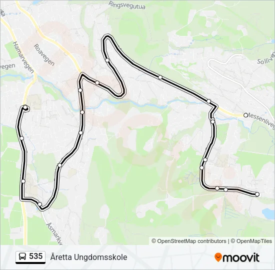 535 Bus Line Map