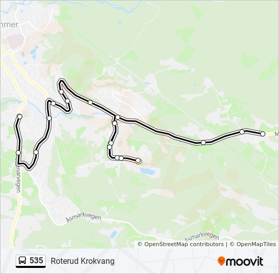 535 bus Line Map