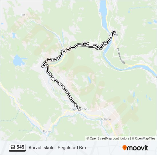 545 bus Line Map