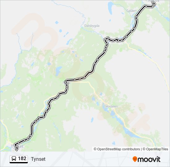 182 buss Linjekart