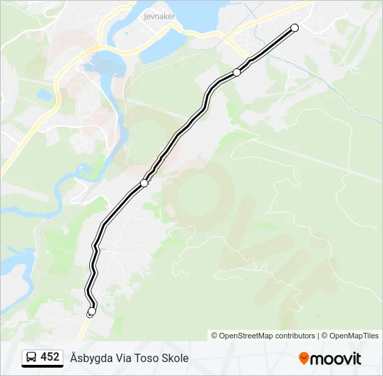 452 Bus Line Map