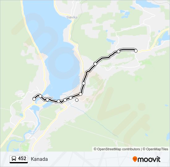 452 bus Line Map