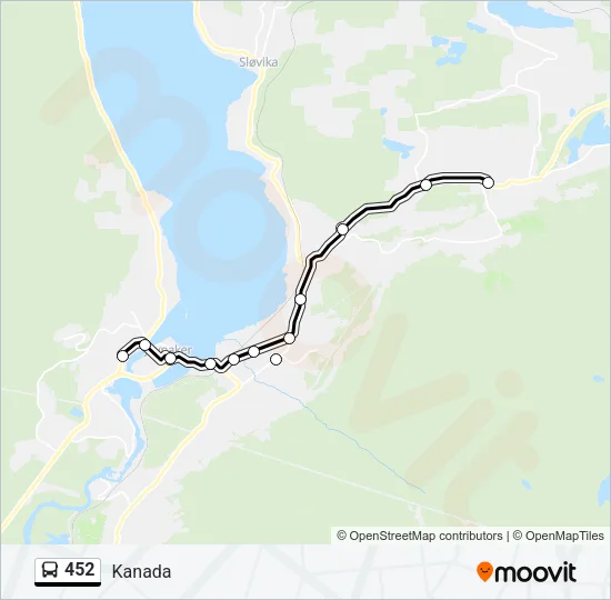 452 Bus Line Map
