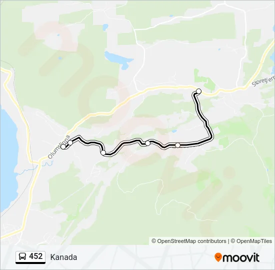 452 Bus Line Map