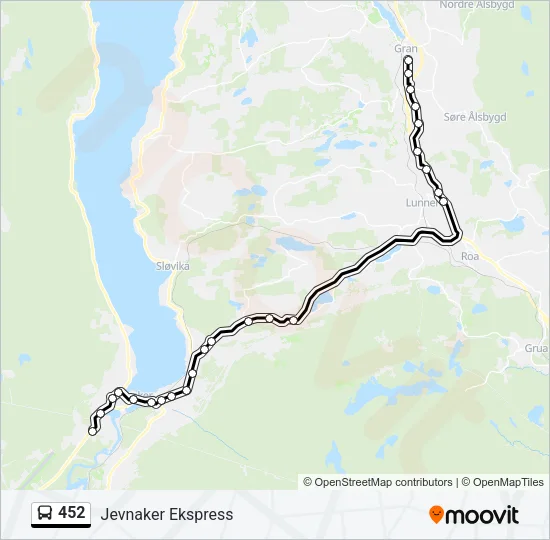 452 Bus Line Map