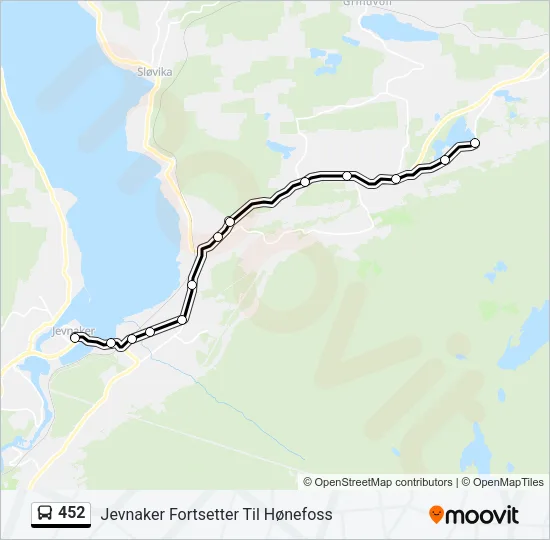 452 Bus Line Map