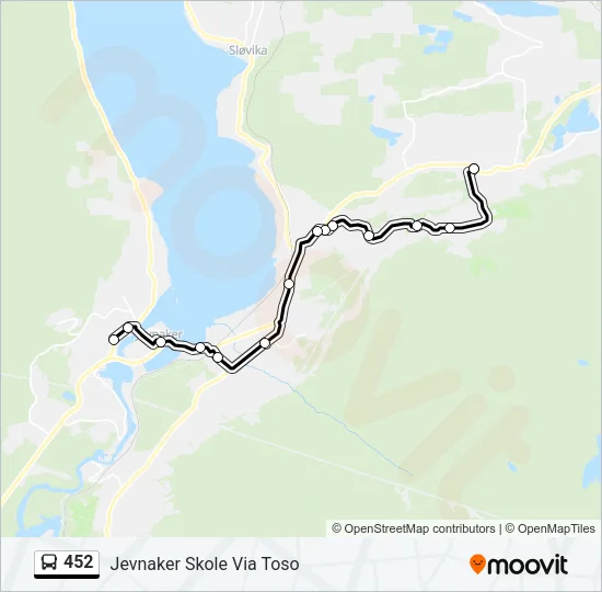 452 Bus Line Map