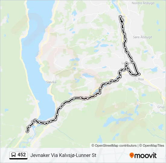 452 Bus Line Map