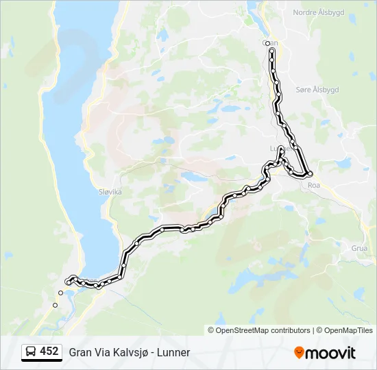 452 Bus Line Map
