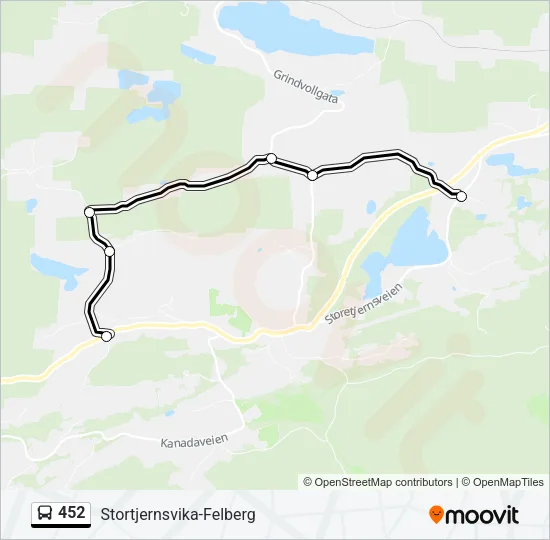 452 Bus Line Map