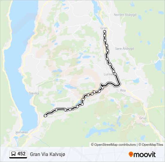 452 bus Line Map