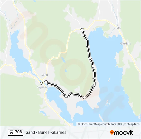 708 Bus Line Map