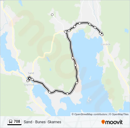 708 Bus Line Map