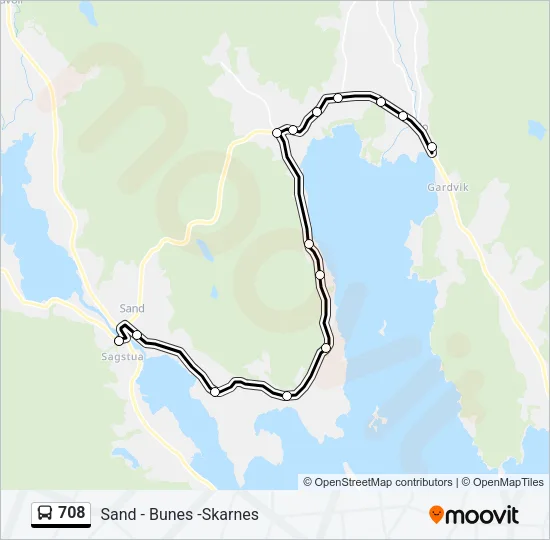 708 Bus Line Map