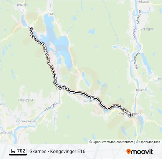 702 Bus Line Map