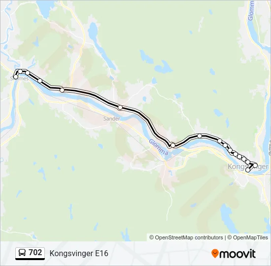 702 Bus Line Map