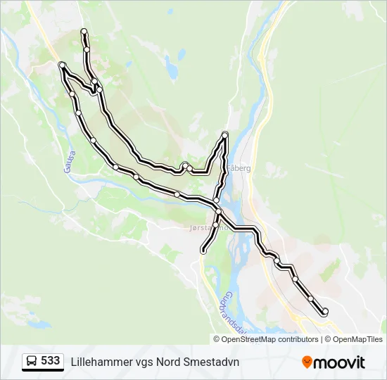 533 Bus Line Map
