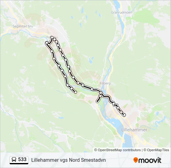 533 Bus Line Map