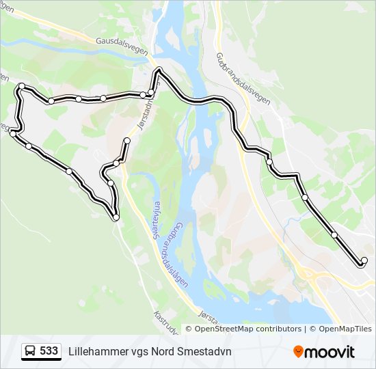 533 bus Line Map