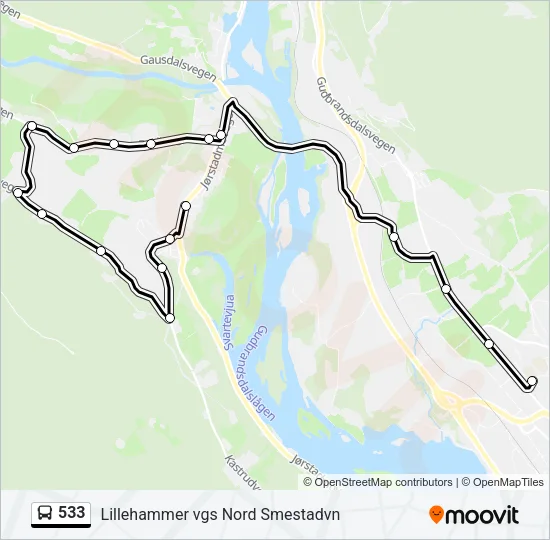 533 Bus Line Map