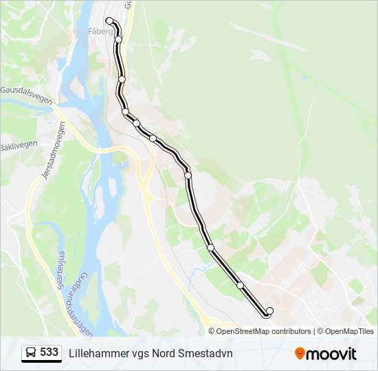 533 bus Line Map