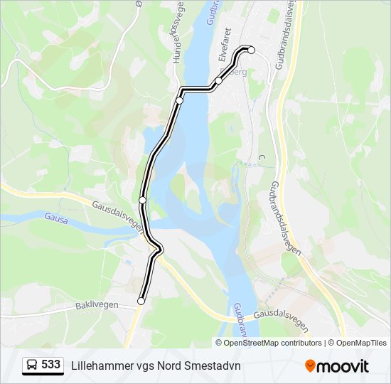 533 bus Line Map