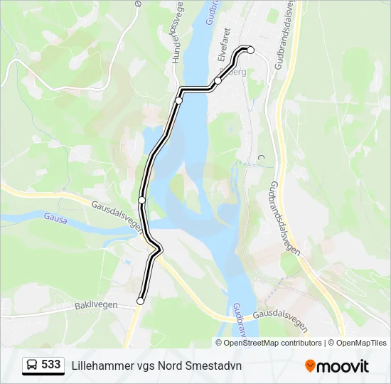 533 Bus Line Map