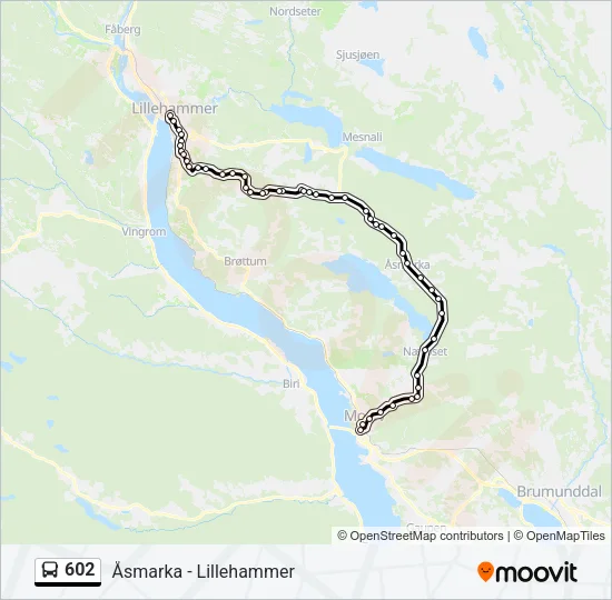 602 Bus Line Map