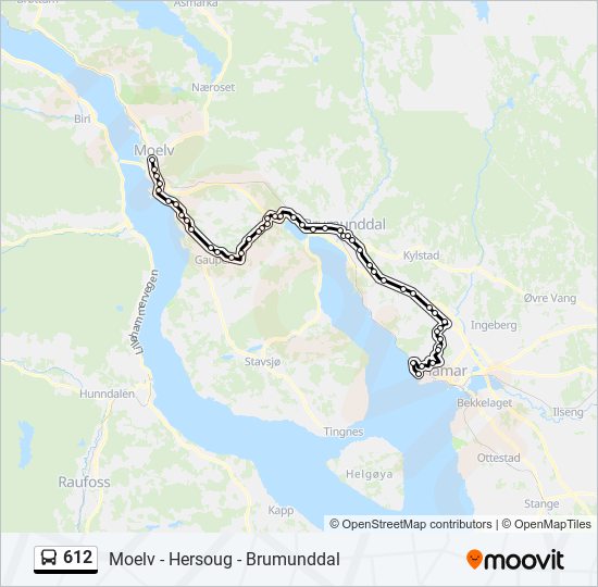 612 bus Line Map
