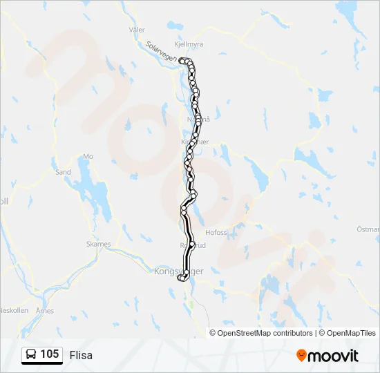 105 Bus Line Map
