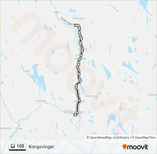 105 Bus Line Map
