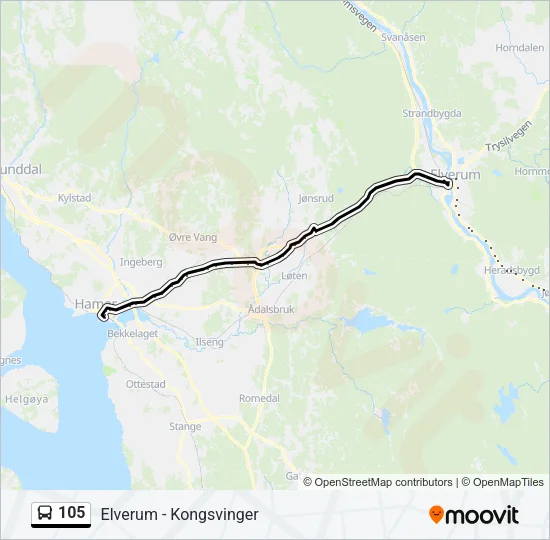 105 Bus Line Map