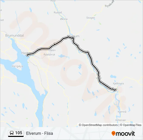 105 Bus Line Map