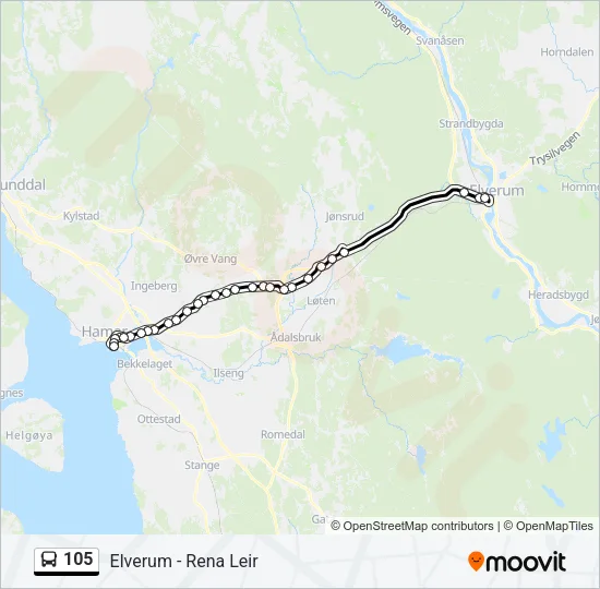 105 Bus Line Map