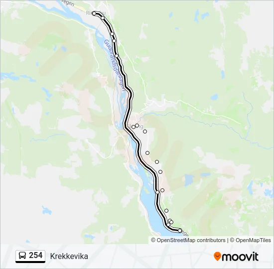 254 Bus Line Map