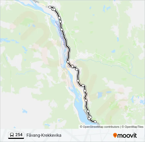 254 Bus Line Map
