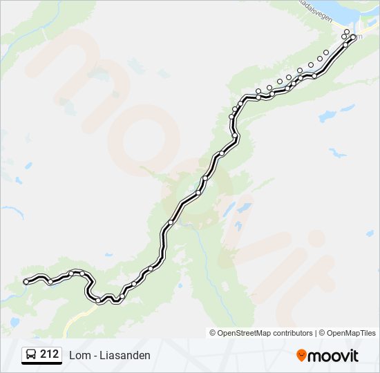 212 bus Line Map