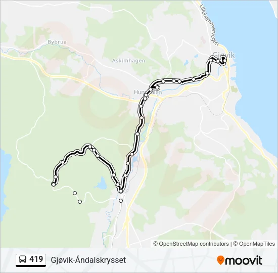 419 Bus Line Map