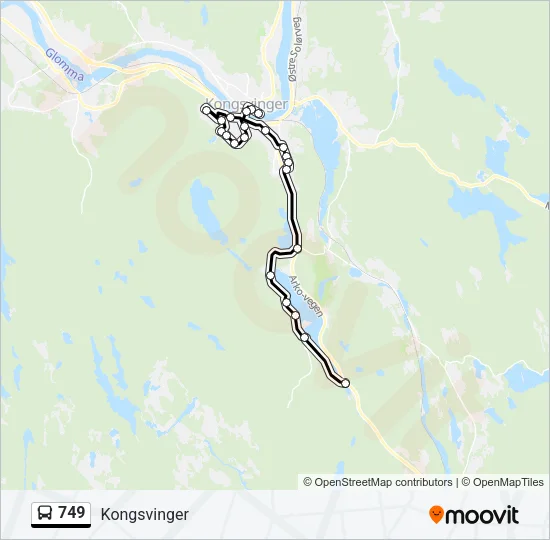 749 Bus Line Map