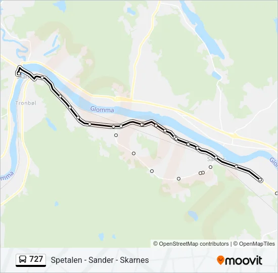 727 Bus Line Map