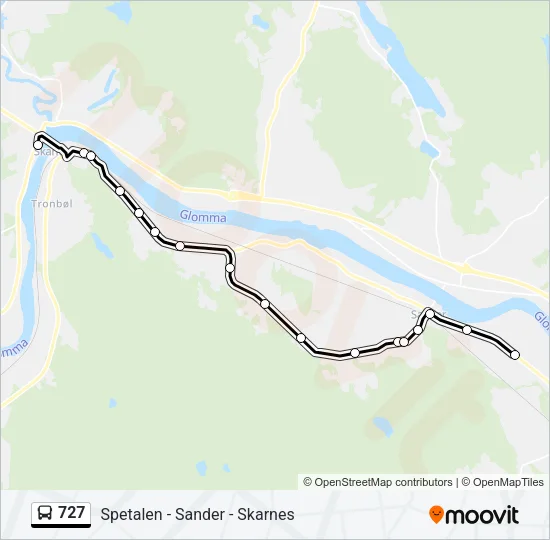 727 Bus Line Map