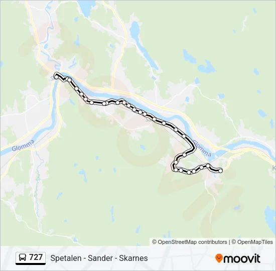 727 Bus Line Map