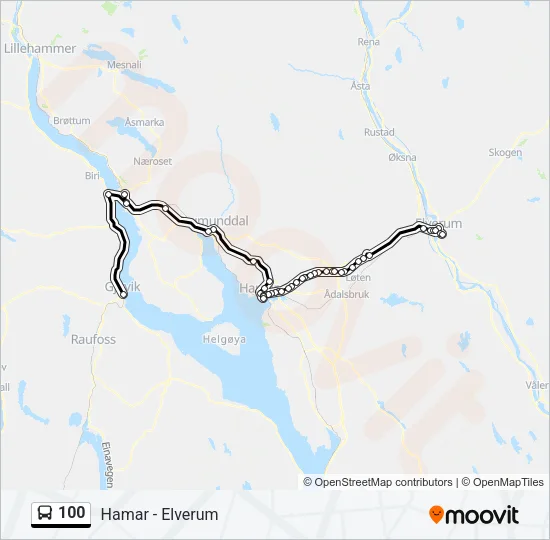 100 Bus Line Map