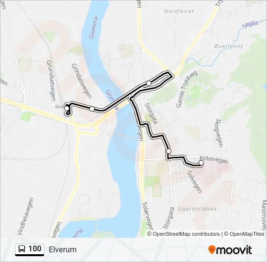 100 Bus Line Map