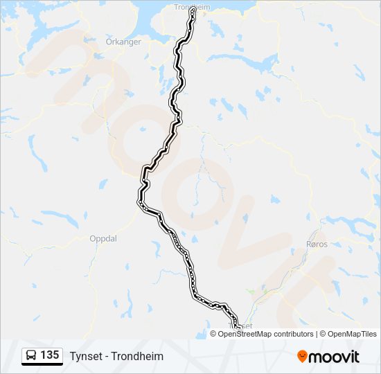 135 Bus Line Map