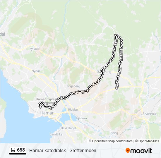 658 bus Line Map