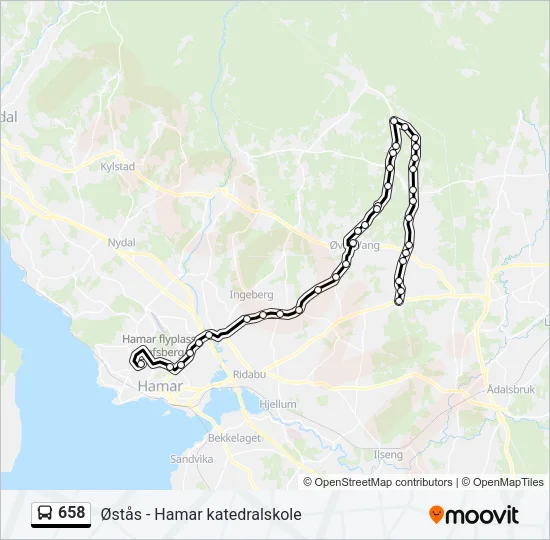 658 Bus Line Map