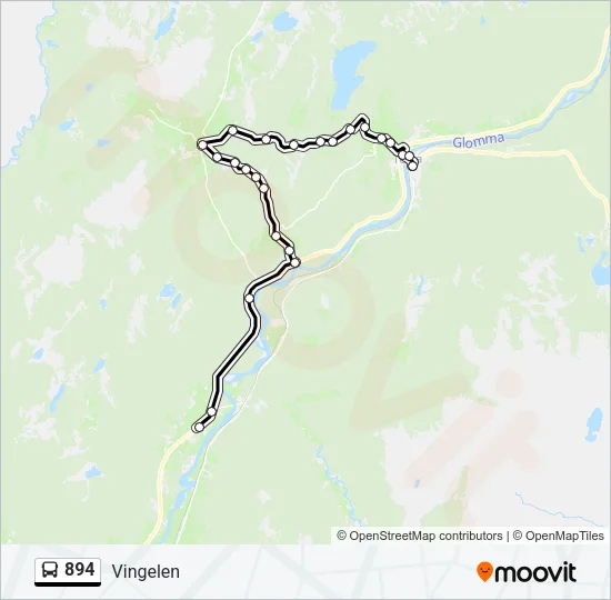 894 Bus Line Map
