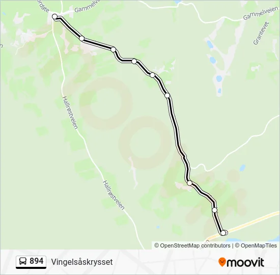 894 Bus Line Map