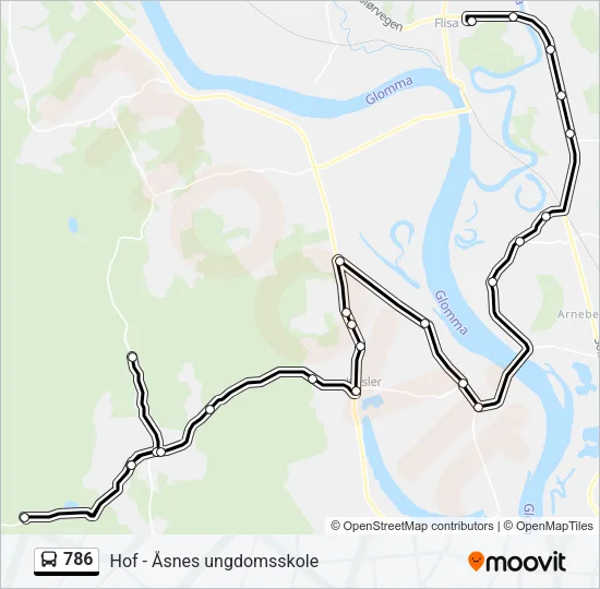 786 Bus Line Map
